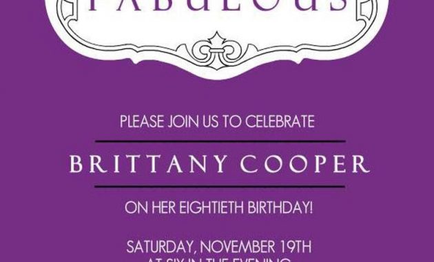 Elegant Purple 80th Birthday Party Invitations Templates Birthday intended for measurements 789 X 1200