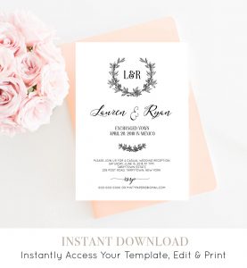 Elopement Invitation Template Printable Eloped Announcement pertaining to dimensions 1200 X 1300