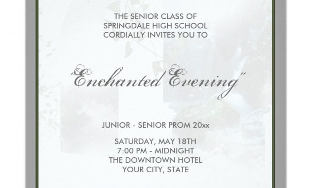 Enchanted Evening Prom Invitation Template In 2018 Prom 2017 with regard to sizing 1104 X 1104