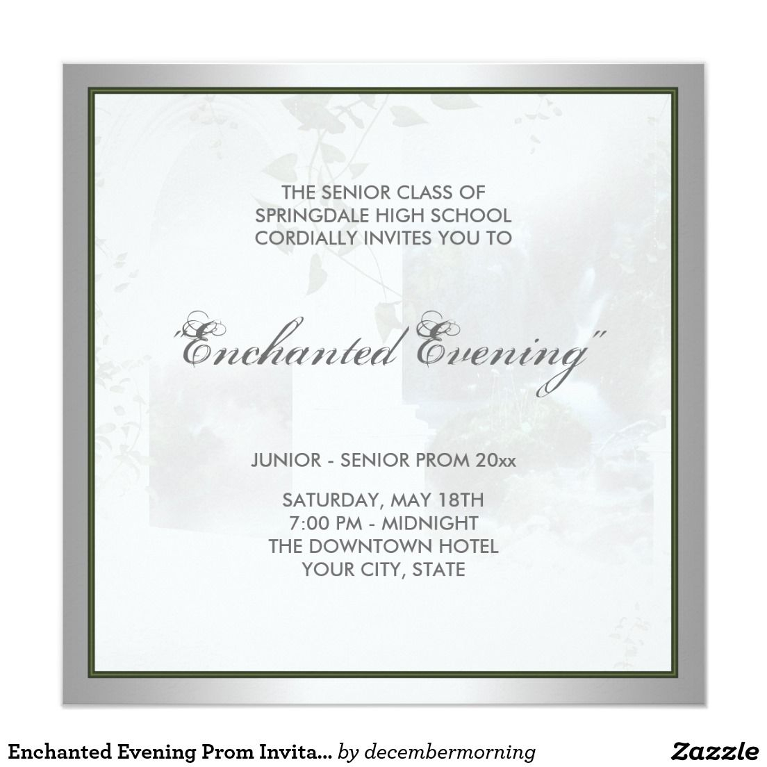 Enchanted Evening Prom Invitation Template In 2018 Prom 2017 with regard to sizing 1104 X 1104