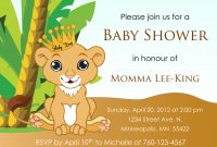 Epic Printable Lion King Ba Shower Invitations 77 For Invitations with sizing 1500 X 1071