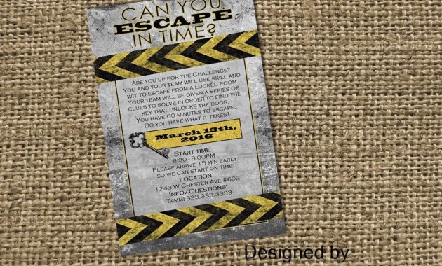 Escape Room Digital Printable Party Invitation Mystery Birthday with dimensions 1057 X 769