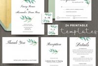 Eucalyptus Wedding Invitation Templates Printable Stationery throughout dimensions 2147 X 2147