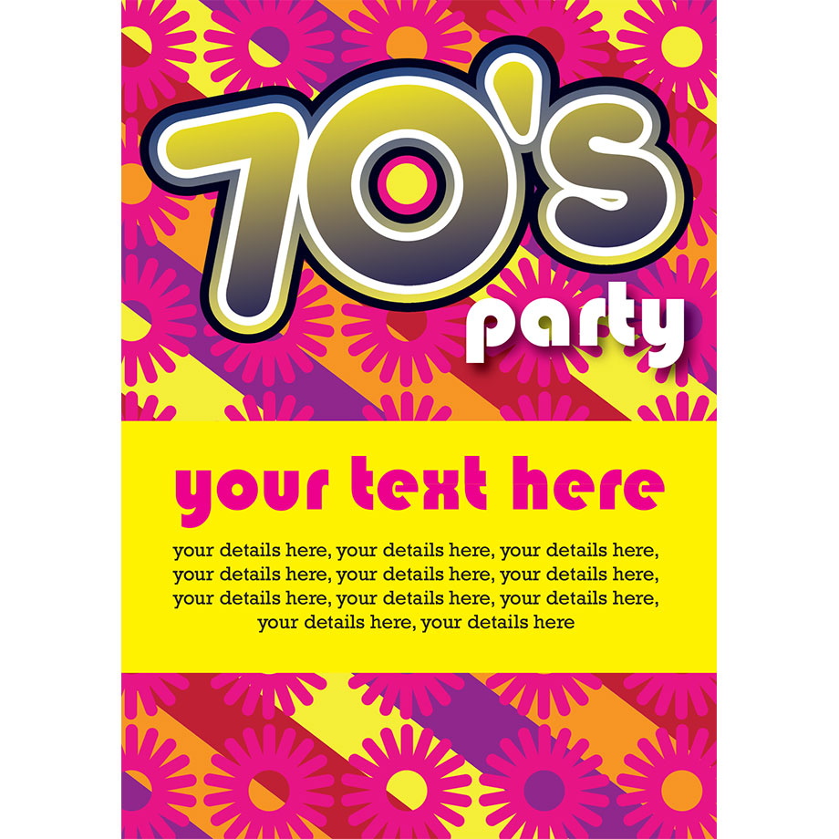 Fascinatin Popular 70s Party Invitations Birthday Invitation Ideas with dimensions 920 X 920