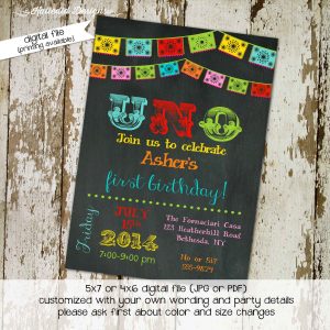 Fiesta 1st Birthday Invitation Papel Picado Party Invitation Uno pertaining to proportions 1500 X 1500