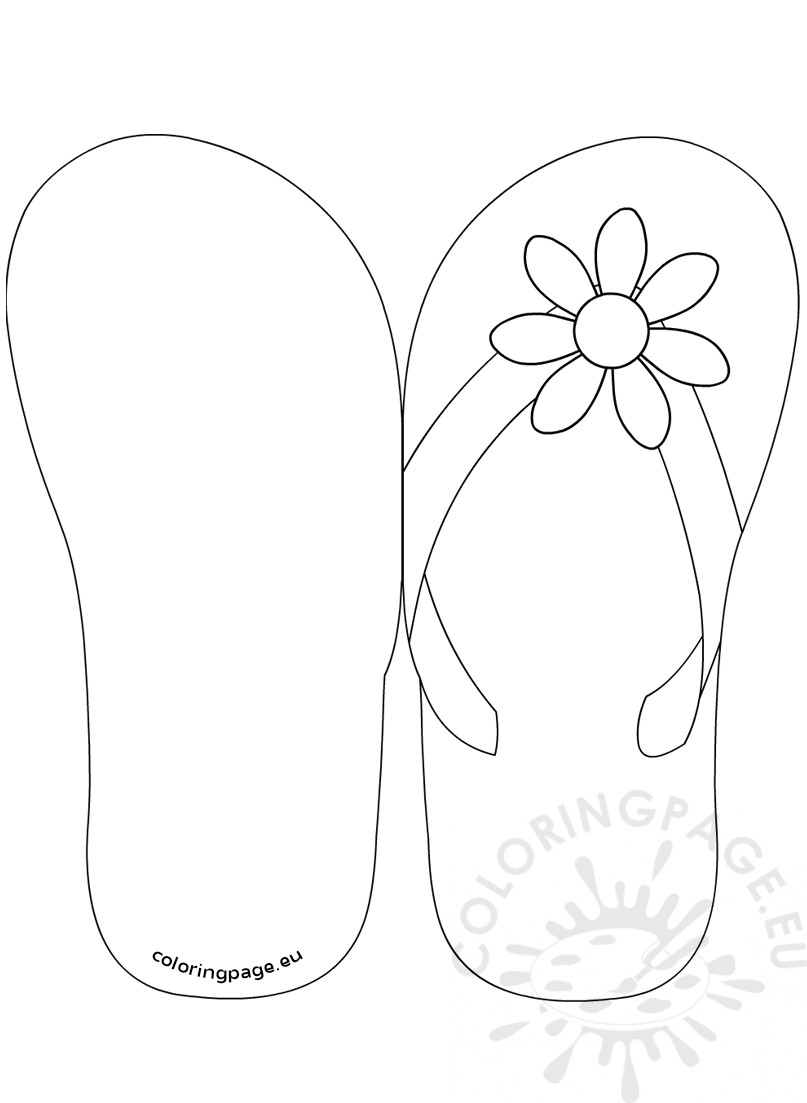 Flip Flop Invitation Template Coloring Page inside size 807 X 1103