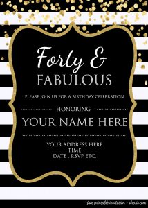 Forty Fabulous 40th Birthday Invitation Template Psd for measurements 1500 X 2100