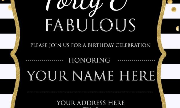 Forty Fabulous 40th Birthday Invitation Template Psd throughout proportions 1500 X 2100