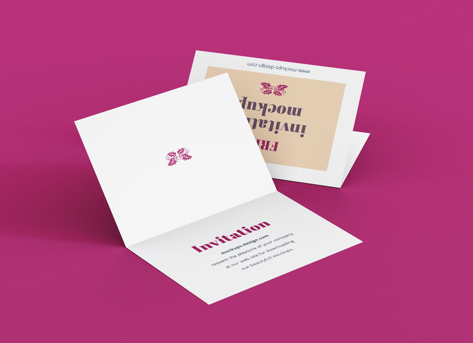 Free A7 Bi Fold Greeting Invitation Card Mockup Psd Set Good Mockups within sizing 1600 X 1161