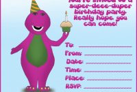 Free Barney Birthday Invitation Templates Sample 3041 Searchexecutive in measurements 1024 X 878