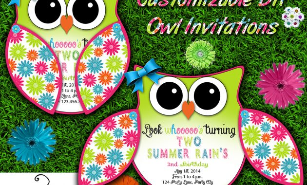 Free Diy Customizable Owl Invitation Printable Template On Behance throughout size 1200 X 927