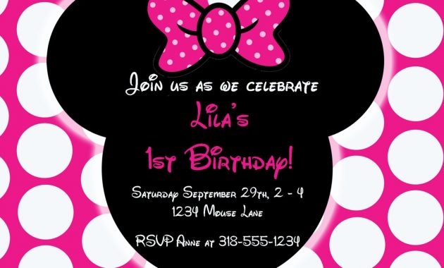 Free Editable Minnie Mouse Birthday Invitations Minnie Mouse Sba throughout dimensions 1500 X 1071