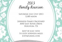 Free Family Reunion Invitation Card With Floral Pattern And pertaining to size 1143 X 1600