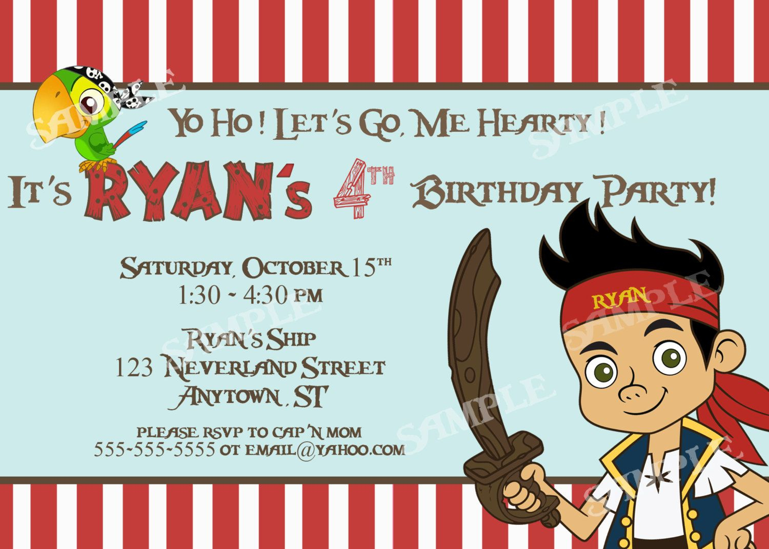 Free Free Template Jake And The Neverland Pirates Birthday with regard to dimensions 1500 X 1071