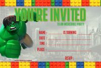 Free Lego Hulk Birthday Invitation Template Birthday Invitation inside sizing 1280 X 720