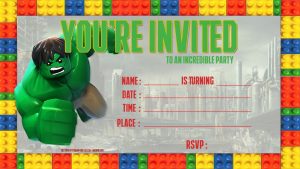 Free Lego Hulk Birthday Invitation Template Birthday Invitation inside sizing 1280 X 720