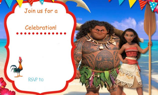 Free Moana Birthday Invitation Template Zoey 4th Birthday intended for measurements 1500 X 1071