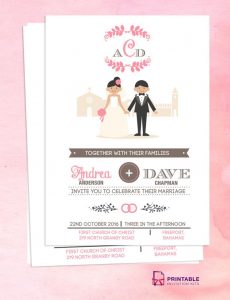 Free Pdf Download Couple Cartoon In Front Of Church Invitation inside size 786 X 1024