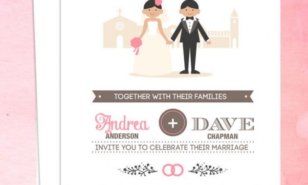 Free Pdf Download Couple Cartoon In Front Of Church Invitation inside size 786 X 1024