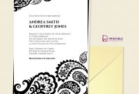 Free Pdf Download Paisley Border Wedding Invitation Free To intended for sizing 1000 X 1000