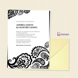 Free Pdf Download Paisley Border Wedding Invitation Free To intended for sizing 1000 X 1000