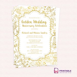 Free Pdf Template Golden Wedding Anniversary Invitation Template in measurements 1024 X 1024