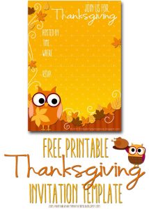 Free Printable Autumn Owl Thanksgiving Invitation Template Party for proportions 1143 X 1600