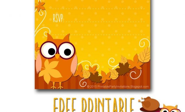 Free Printable Autumn Owl Thanksgiving Invitation Template Party for proportions 1143 X 1600