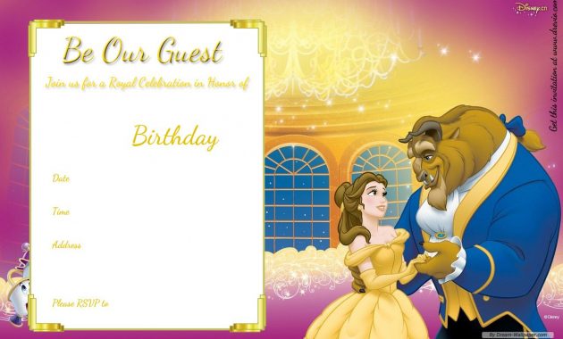 Free Printable Beauty And The Beast Royal Invitation Template Free with proportions 1280 X 800