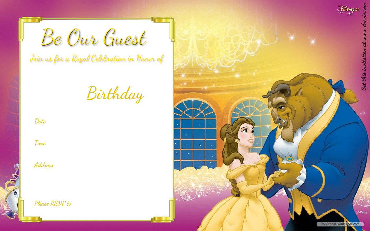 Free Printable Beauty And The Beast Royal Invitation Template Free with proportions 1280 X 800