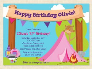 Free Printable Camping Birthday Invitation Template Party Kids within measurements 1024 X 768