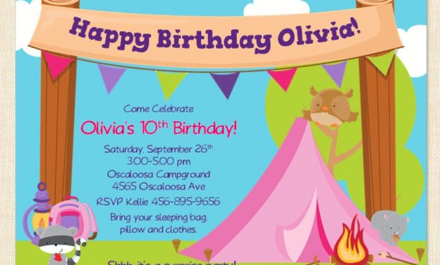 Free Printable Camping Birthday Invitation Template Party Kids within measurements 1024 X 768