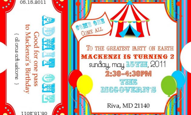 Free Printable Carnival Ticket Invitations Logans 1st Birthday inside proportions 1200 X 857