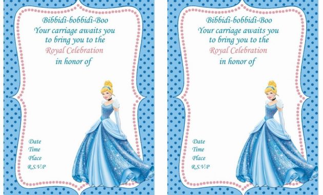 Free Printable Cinderella Birthday Invitations Bagvania Free with regard to size 1200 X 848