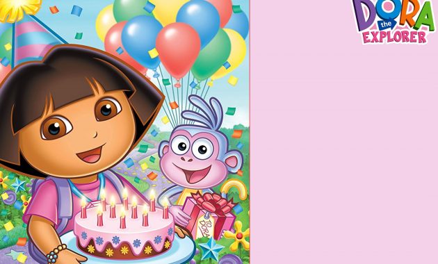 Free Printable Dora The Explorer Party Invitation Template inside dimensions 2100 X 1500