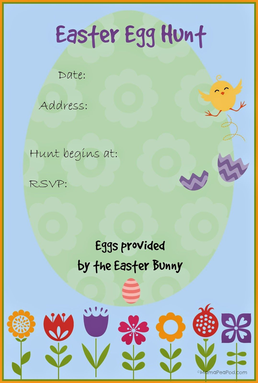 Free Printable Easter Egg Hunt Invitation Kid Blogger Network with regard to size 1077 X 1600