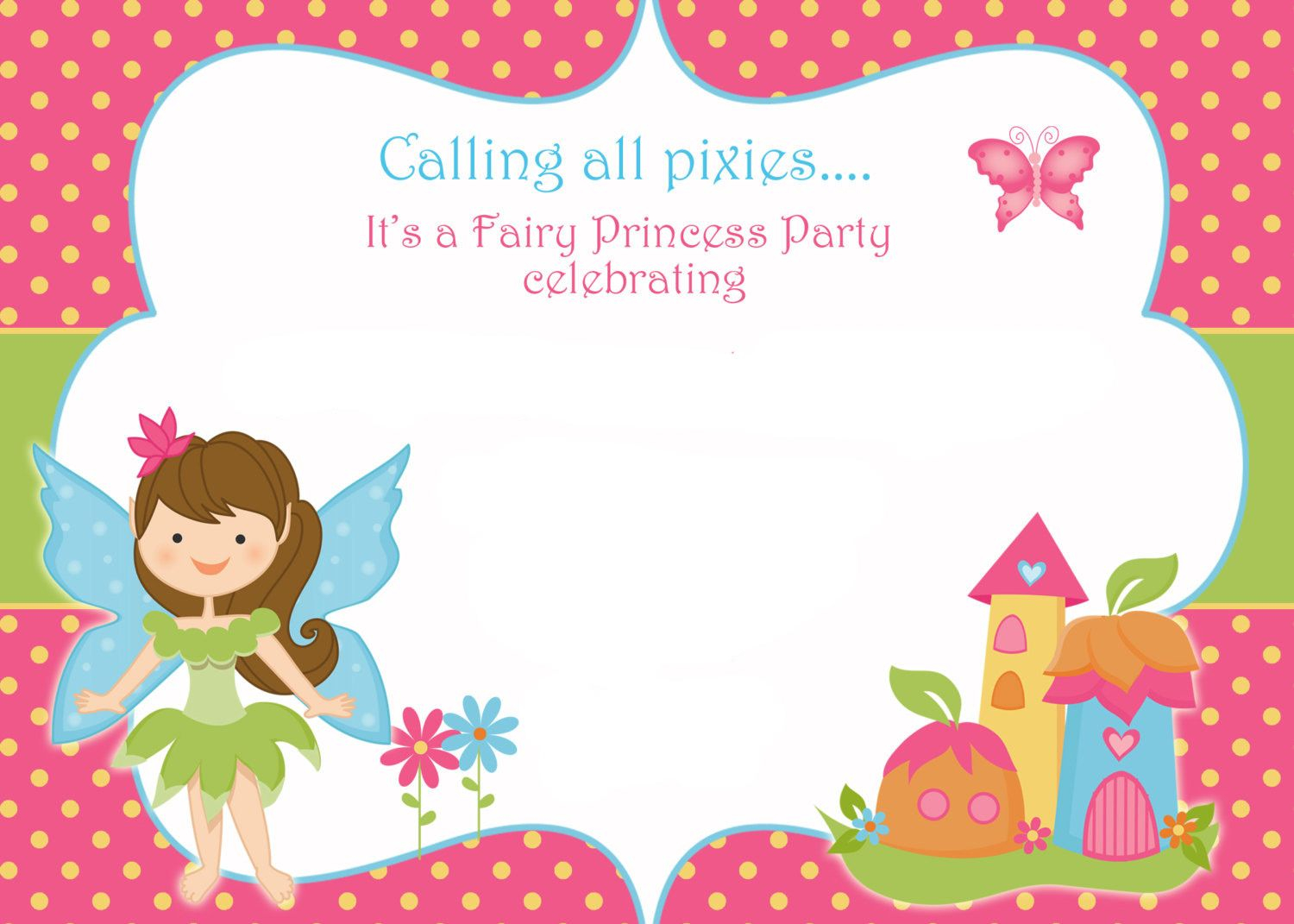 Free Printable Fairy Birthday Invitation Template Free Printable with regard to proportions 1500 X 1071