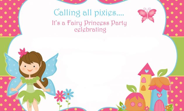 Free Printable Fairy Birthday Invitation Template Free Printable with regard to size 1500 X 1071