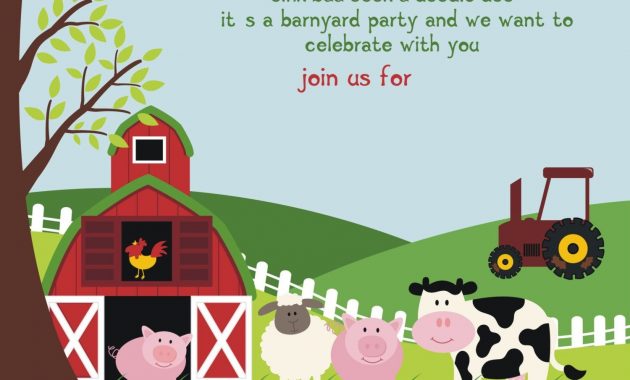 Free Printable Farm Animals Birthday Invitation Template Free intended for sizing 1500 X 1071