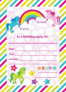 Free Printable Golden Unicorn Birthday Invitation Template inside size 1071 X 1500