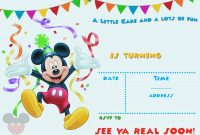 Free Printable Mickey Mouse Party Invitation Template Free for size 2100 X 1500