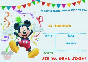 Free Printable Mickey Mouse Party Invitation Template Free for size 2100 X 1500