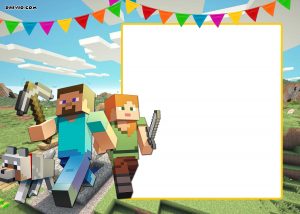 Free Printable Minecraft Birthday Invitation Template Free throughout measurements 2100 X 1500