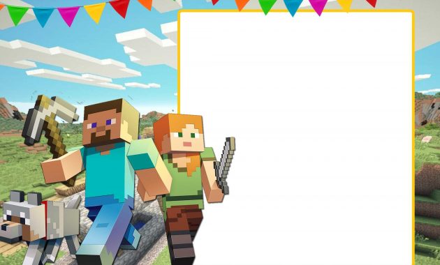 Free Printable Minecraft Birthday Invitation Template Free throughout measurements 2100 X 1500