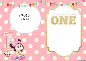 Free Printable Minnie Mouse 1st Invitation Templates Free regarding size 1050 X 750