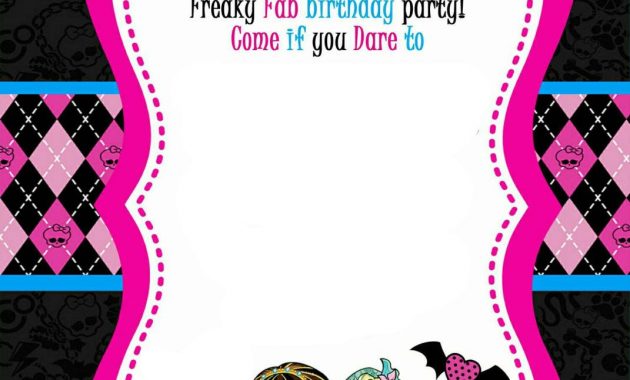 Free Printable Monster High Birthday Invitations Drevio throughout dimensions 1071 X 1500