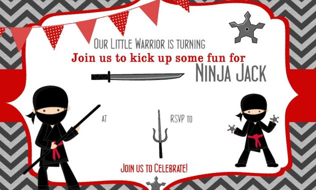 Free Printable Ninja Birthday Invitations Template For Aurel with proportions 1500 X 1071