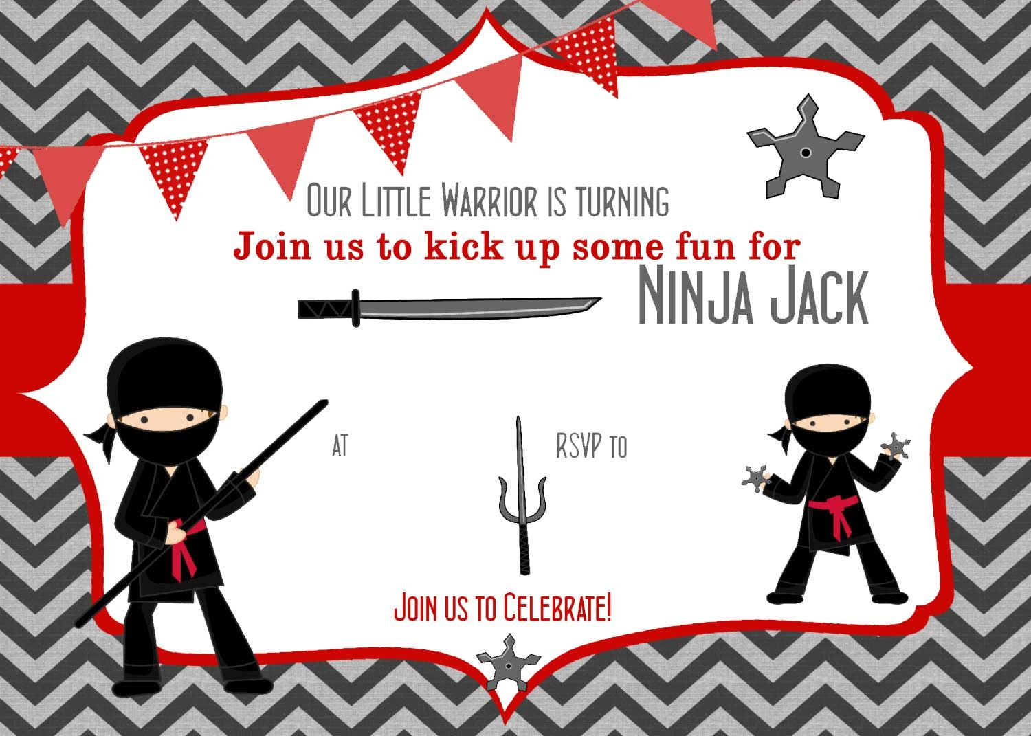 Free Printable Ninja Birthday Invitations Template For Aurel with proportions 1500 X 1071