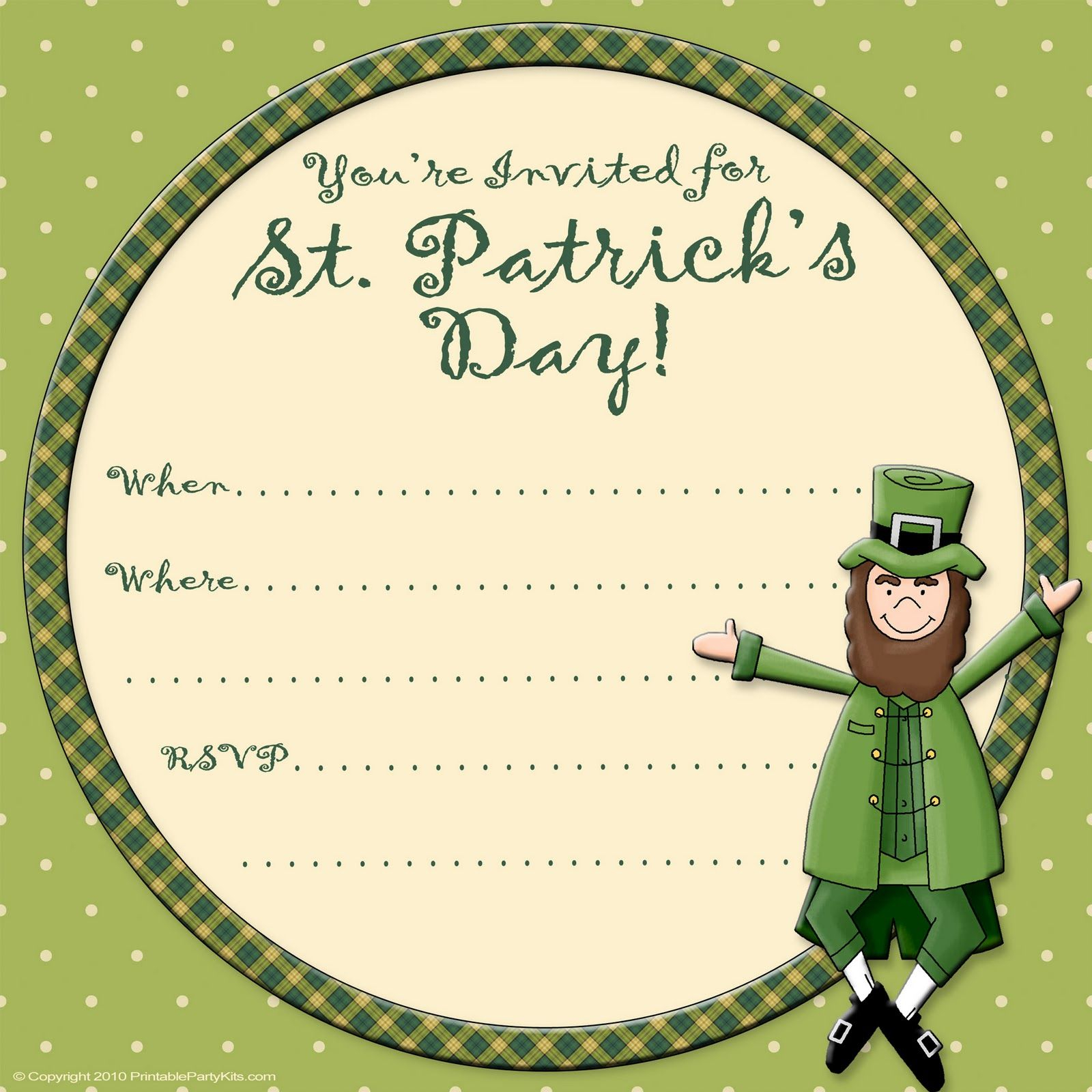 Free Printable Party Invitations Free St Patricks Day Invite with regard to sizing 1600 X 1600