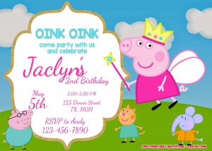 Free Printable Peppa Pig Invitation Template Free Printable for dimensions 2100 X 1500